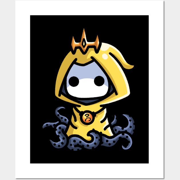 Cuteness Unleashed: Kawaii Hastur, the Adorable Eldritch Star Wall Art by Holymayo Tee